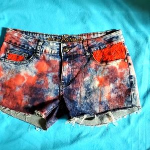 Handcrafted Cutoff Shorts with Swarovski Crystals